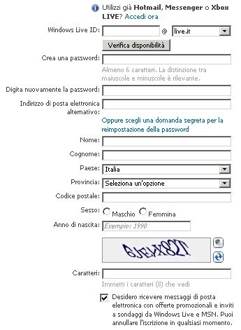 creare account msn,msn,come creare msn,creare contatto msn,nuovo ...